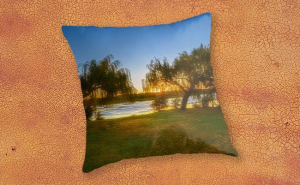 Golden Lake, Yanchep National Park Throw Pillow design by Dave Catley featuring Sunset over Wagardu Lake, YNP available from our MADCAT.RedBubble.com store.