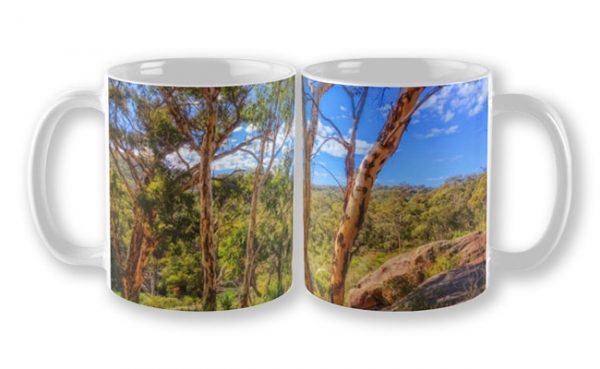 Heritage View, John Forest National Park Mug design by Dave Catley featuring View from the old railway line walk trail in John Forest National Park available from our MADAboutWA store.