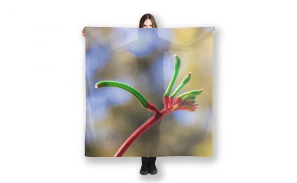Red and Green Kangaroo Paw, Kings Park Scarf featuring Red and Green Kangaroo Paw, Kings Park available from our MADAboutWA store.