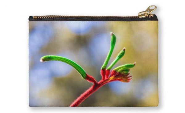 Red and Green Kangaroo Paw, Kings Park Studio Pouch featuring Red and Green Kangaroo Paw, Kings Park available from our MADAboutWA store.