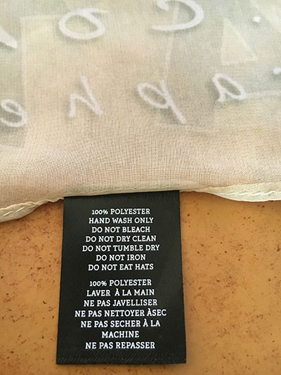 RedBubble Scarf Care Instructions