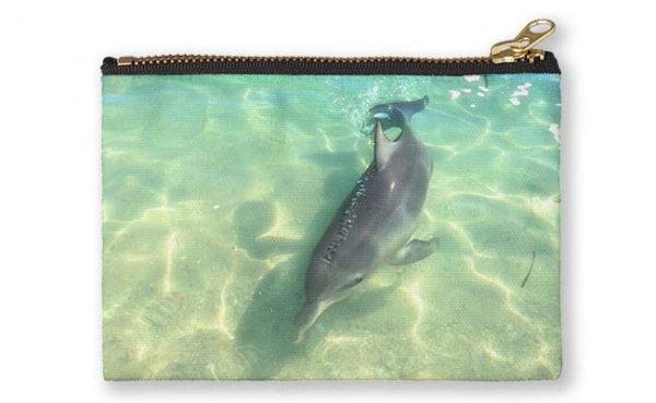 Samu 2 , Monkey Mia, Shark Bay Studio Pouch design by Dave Catley featuring Dolphin, Samu , Monkey Mia, Shark Bay available from our MADAboutWA store.