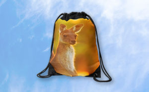Sunset Joey, Yanchep National Park Drawstring Bag design by Dave Catley featuring Alert Joey in the Yanchep National Park available from our MADCAT.RedBubble.com store.