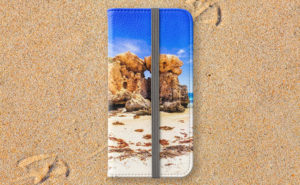 The Sentry, Two Rocks iPhone Wallet design by Dave Catley featuring Southerly Rock at Two Rocks giving the suburb its name available from our MADCAT RedBubble.com store.