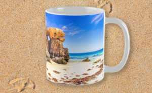 The Sentry, Two Rocks Mug design by Dave Catley featuring Southerly Rock at Two Rocks giving the suburb its name available from our MADCAT RedBubble.com store.
