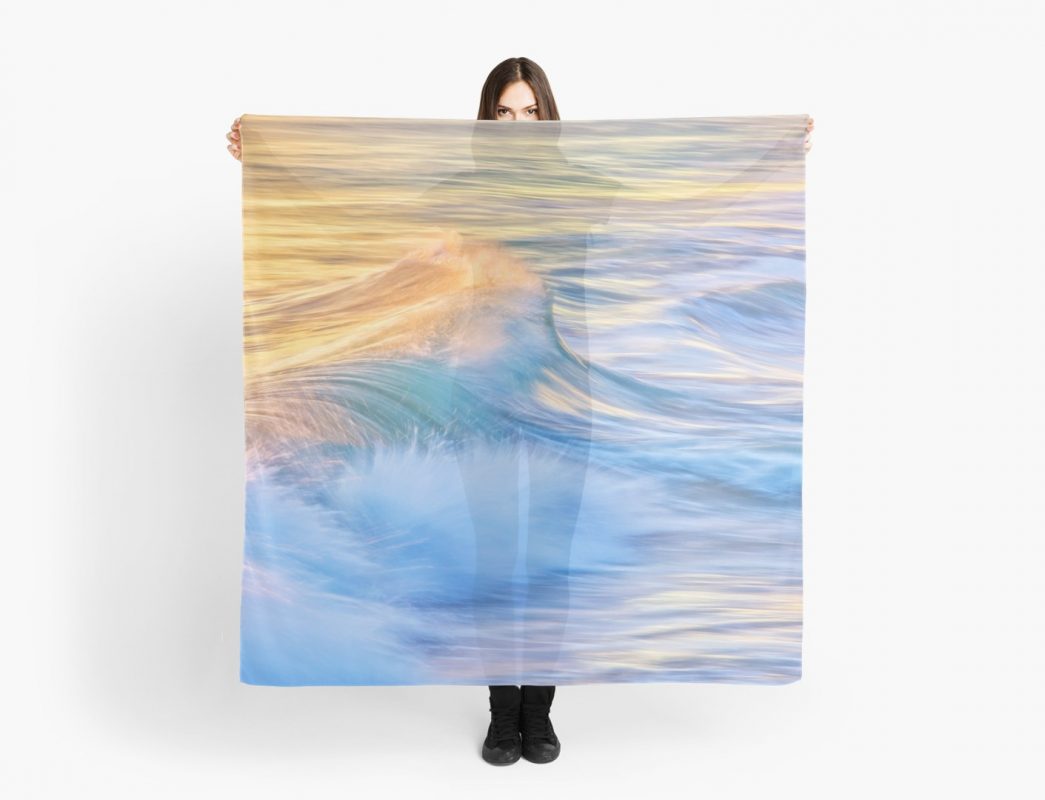 Waves In Motion Scarf design by Dave Catley Fine Art Photographer